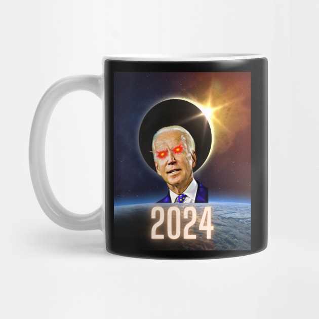 Joe Biden Dark Brandon Total Solar Eclipse 2024 by Little Duck Designs